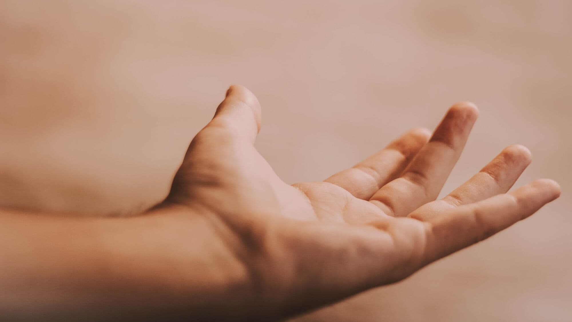 An open hand held out, gentle and unforced
